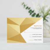 Moderne Geometric Wedding Response Kaart in Gold (Staand voorkant)