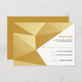 Moderne Geometric Wedding Response Kaart in Gold (Voorkant / Achterkant)