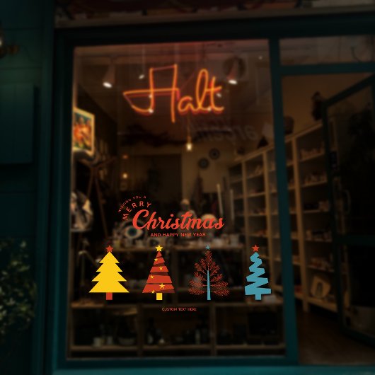 Moderne Geometrie Kerstboom Storefront Decor Raamsticker