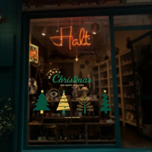 Moderne Geometrie Kerstboom Storefront Decor Raamsticker