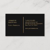 Moderne Geometrik Gold Schwarz Visitekaartje (Achterkant)