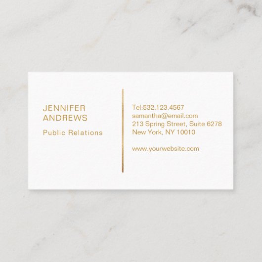 Moderne Geometrik Gold Visitekaartje (Achterkant)