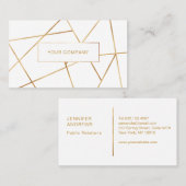 Moderne Geometrik Gold Visitekaartje (Voorkant / Achterkant)