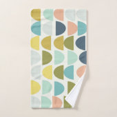 Moderne géométrique Stylé Earthy Boho bleu vert (Serviette à main)