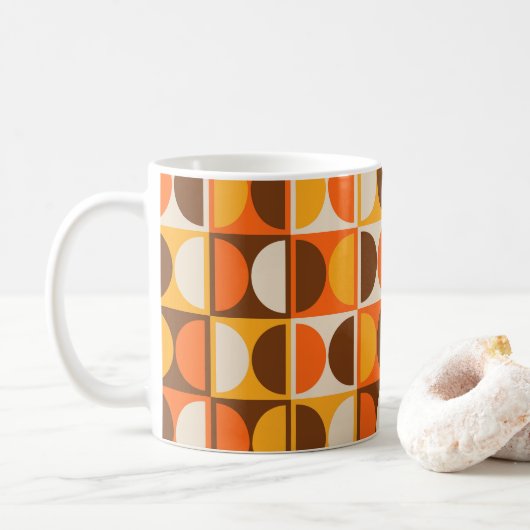 Moderne geometrisch Abstract patroon uit het midde Koffiemok (Met donut)