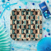 Moderne geometrisch Abstract patroon uit het midde Papieren Bordje (Feest)