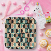 Moderne geometrisch Abstract patroon uit het midde Papieren Bordje (Feest)