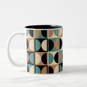 Moderne geometrisch Abstract patroon uit het midde Tweekleurige Koffiemok
