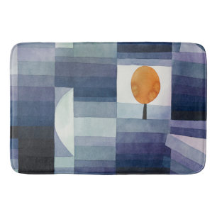 Moderne Geometrische Abstract Blauw Oranje Klee Badmat