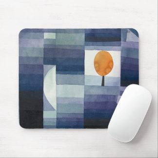 Moderne Geometrische Abstract Blauw Oranje Klee Muismat