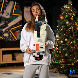 Moderne geometrische Abstract in crème en Sinaasap Skateboard