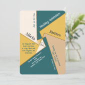 Moderne geometrische Abstracte bruiloft Unieke eig Kaart (Staand voorkant)