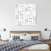 Moderne Geometrische Abstracte Daily Fun Framed Qu Canvas Afdruk (Insitu (Slaapkamer))