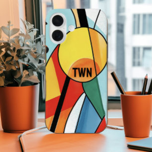 Moderne geometrische Abstracte heldere kleuren iPhone 16 Hoesje