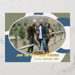 Moderne Geometrische Abstracte Kunstpatroongoud Folie Feestdagen Briefkaart