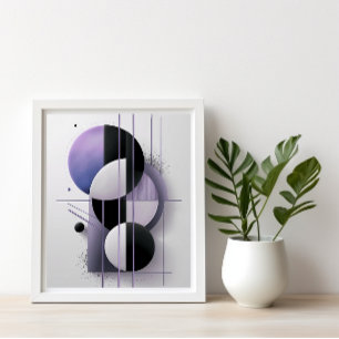 Moderne geometrische Abstracte Paarse elegante min Poster