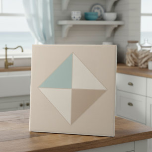 Moderne Geometrische Abstracte Pat#4 Teal ID1192 Tegeltje