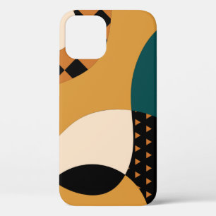 Moderne geometrische abstracte patchwerkpatronen, iPhone 12 hoesje