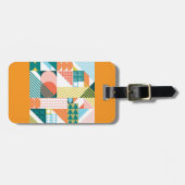 Moderne Geometrische Abstracte Patroon Vet Retro Bagagelabel (Voorkant horizontaal)