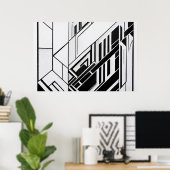 Moderne Geometrische Abstracte Poster (Thuiskantoor)