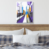 Moderne geometrische Abstracte straatgebouwen Canvas Afdruk (Insitu (Slaapkamer))