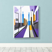Moderne geometrische Abstracte straatgebouwen Canvas Afdruk (Insitu (Houten vloer))
