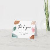 Moderne geometrische Abstracte tropische zomer Bedankkaart (Voorkant)