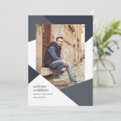 Moderne geometrische Afstuderen-uitnodiging Kaart (Staand voorkant)