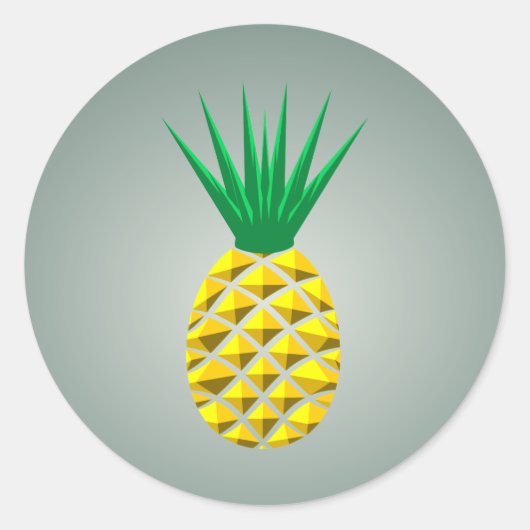 Moderne geometrische ananas ronde sticker (Voorkant)