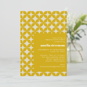 Moderne Geometrische Art Yellow GraduPartij Foto Kaart