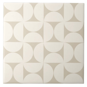 Moderne geometrische beige halve cirkels Tegel Tegeltje