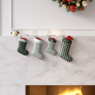 Moderne geometrische blauwe kerstboomafbeelding kleine kerstsok