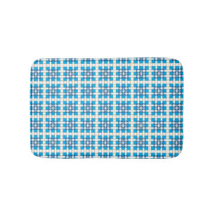 Moderne geometrische blauwe ZEE vierkanten patroon Badmat