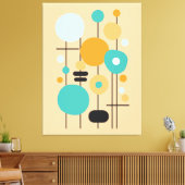 Moderne geometrische Blauwgroen Oranje Abstracte k Canvas Afdruk (Insitu (Woonkamer))