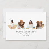 Moderne geometrische bogundy multi-foto afstuderen (Voorkant)