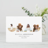 Moderne geometrische bogundy multi-foto afstuderen (Staand voorkant)