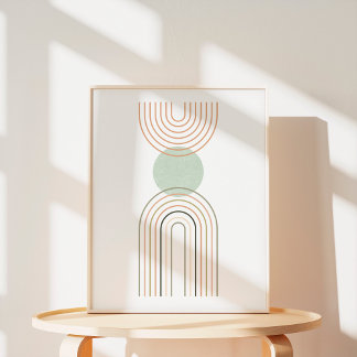 Moderne Geometrische Boho Regenboog Kunst Poster