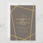 Moderne Geometrische Brons Bewerkbare Kleur Weddin Kaart (Voorkant)