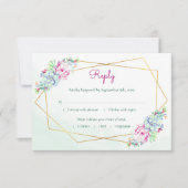 Moderne Geometrische Cactus Succulenten Maaltijd B RSVP Kaartje (Voorkant)