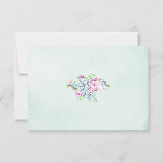 Moderne Geometrische Cactus Succulenten Maaltijd B RSVP Kaartje (Achterkant)