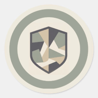 Moderne Geometrische Camouflage Militaire Feestje Ronde Sticker