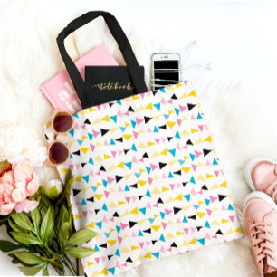 Moderne geometrische confetti-patroon draagtas