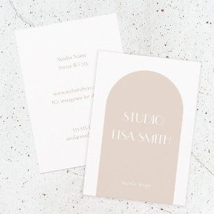 Moderne geometrische Cream Blush Interior Design Visitekaartje