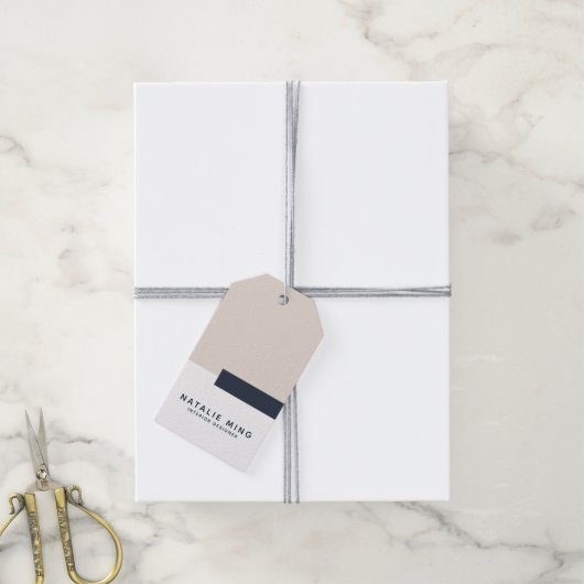 Moderne Geometrische Custom Business of Boutique L Cadeaulabel (Met Touw)