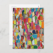 Moderne geometrische deco multikleur feestdagenkaart (Voorkant / Achterkant)
