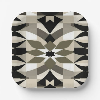 Moderne geometrische decoratieve plaat | Neutraal  Papieren Bordje