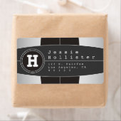 Moderne geometrische designretouradres etiket (Insitu)