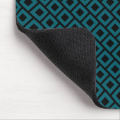 Moderne geometrische diamantpatroon in diep teal muismat (Hoek)