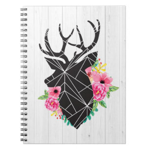 Moderne geometrische dieper- en Shabby-Rozen Rusti Notitieboek