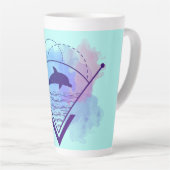 Moderne geometrische dolfijn latte mok (Rechterhoek)